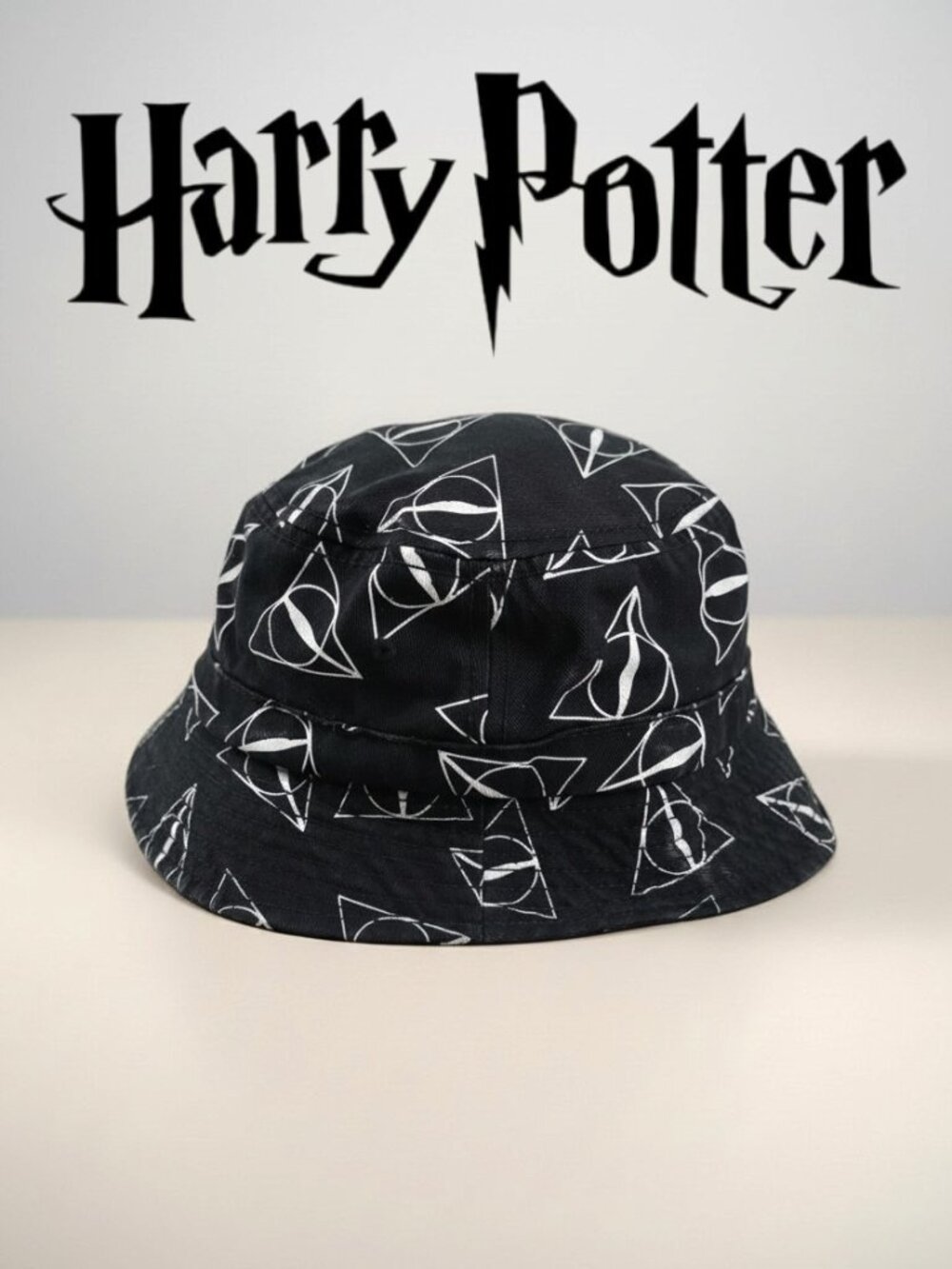Harry Potter Deathly Hallows Bucket Hat Black White Licensed Unisex One Size